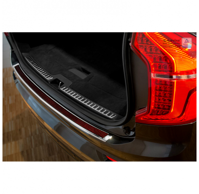 Protector De Paragolpes Acero Inox 'Deluxe' Volvo Xc90 2015- Chrome/Red-Black Carbon
